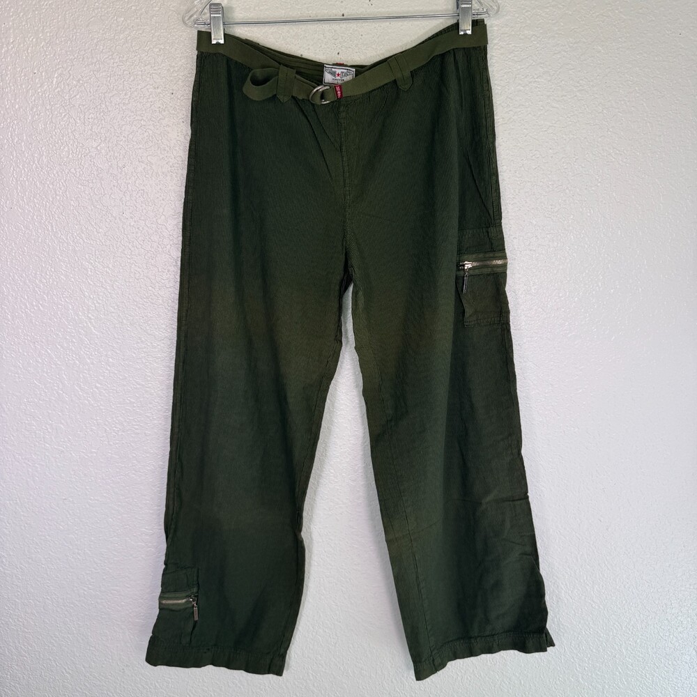 Hard Tail Forever Y2K Pants Womens Large Cargo Belted Utility Wide Leg Vintage